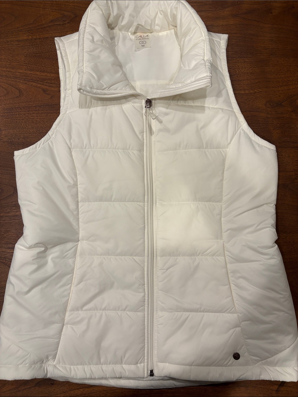 Calia Women's Cream Quilted Puffer Vest Size medium.